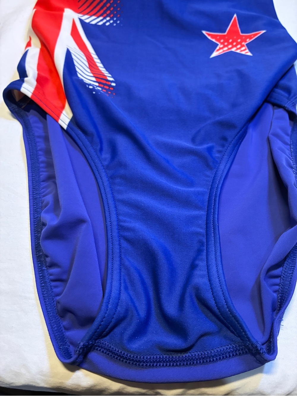 Speedo Girls Swim Suit New Zealand flag tags cut see measurements - Picture 7 of 8